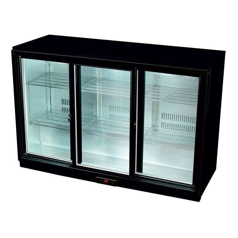 Botellero expositor contramostrador 3 puertas correderas 1350x520x900h Pekín