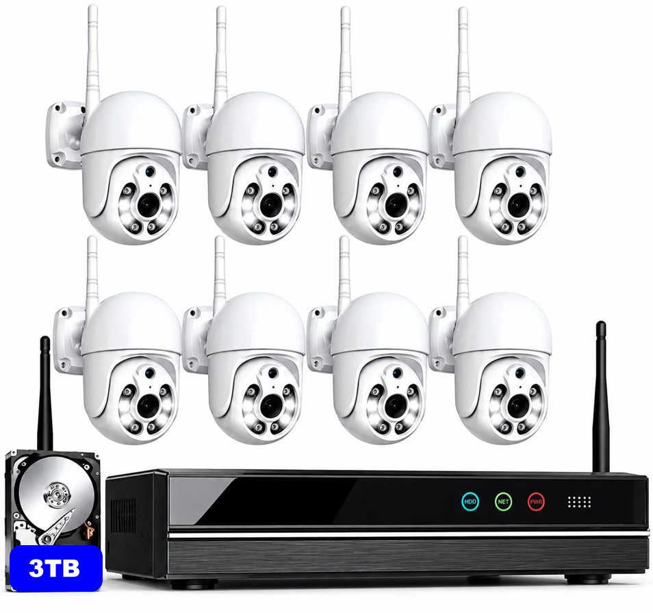 Videovigilancia inteligente para bares y restaurantes — 8 cámaras PTZ motorizadas con IA, todo incluido y listo en 24 horas