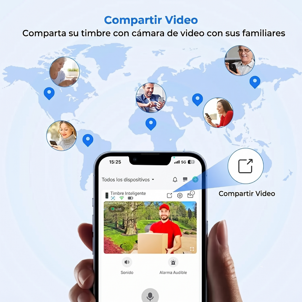 Videoportero WiFi Inteligente con Cámara y Control desde el Móvil