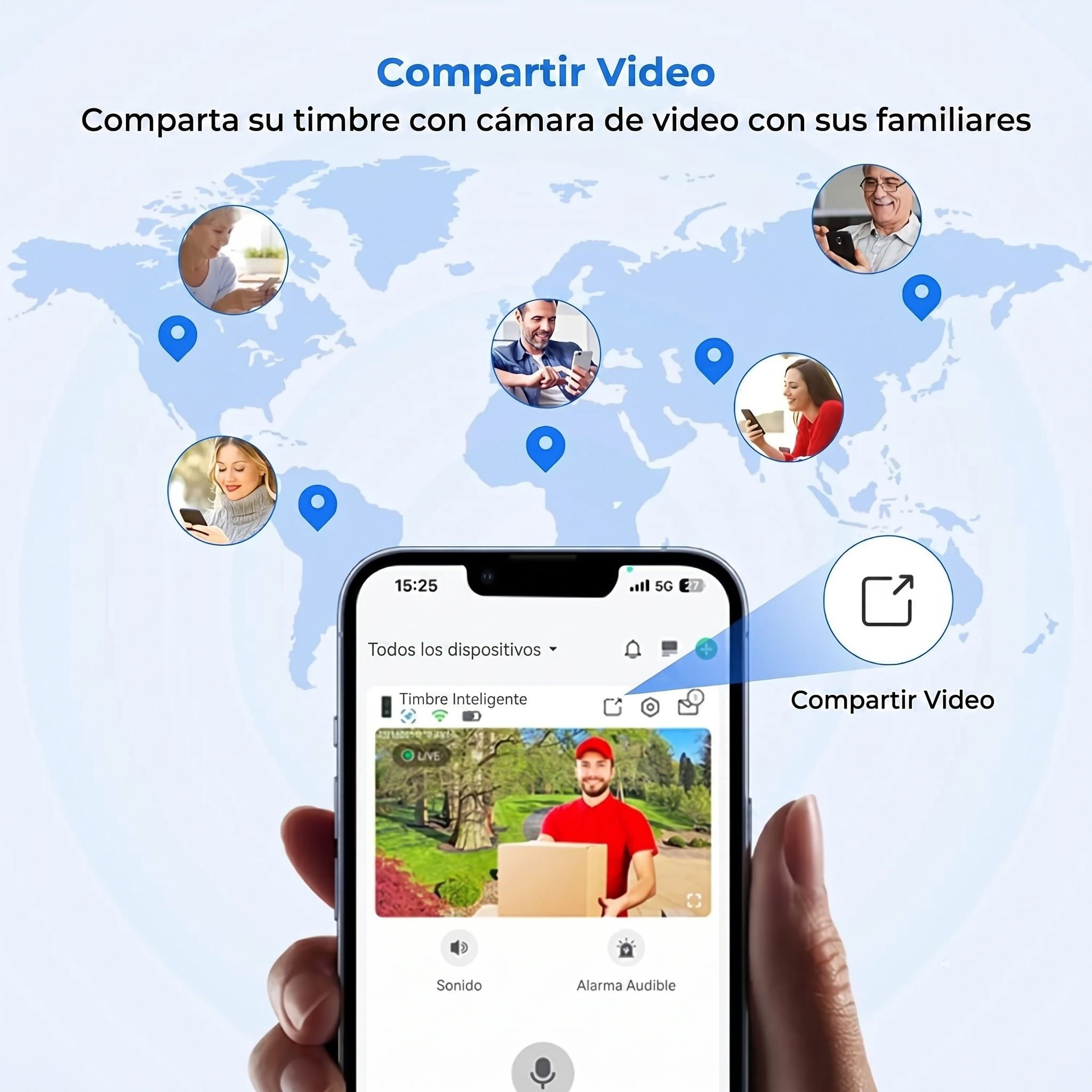 Videoportero WiFi Inteligente con Cámara y Control desde el Móvil