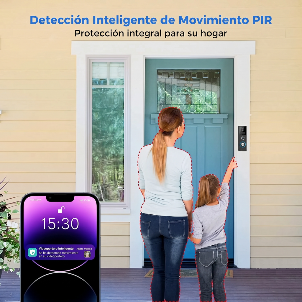 Videoportero WiFi Inteligente con Cámara y Control desde el Móvil