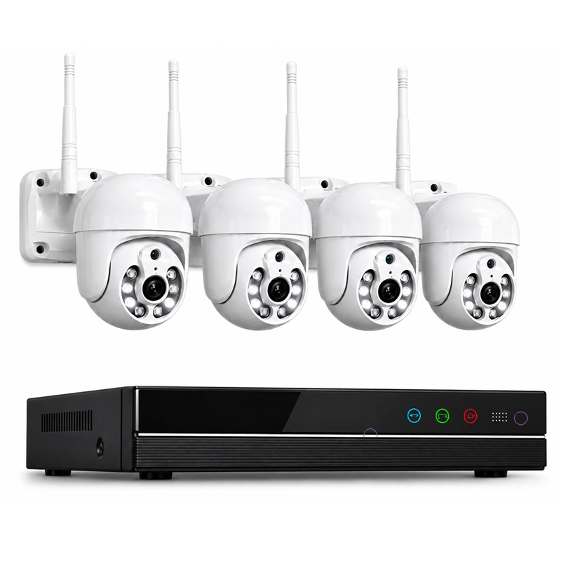 Videovigilancia inteligente para comercios - 4 cámaras PTZ motorizadas con IA, todo incluido y listo en 24 horas
