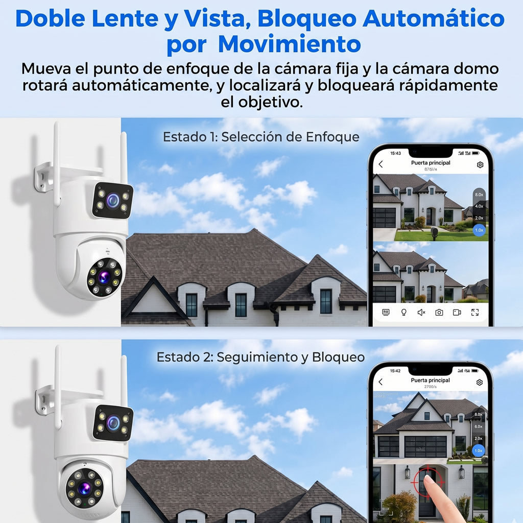 Cámara de seguridad solar para el hogar — Vigila tu casa desde cualquier lugar, sin cables y sin facturas de luz