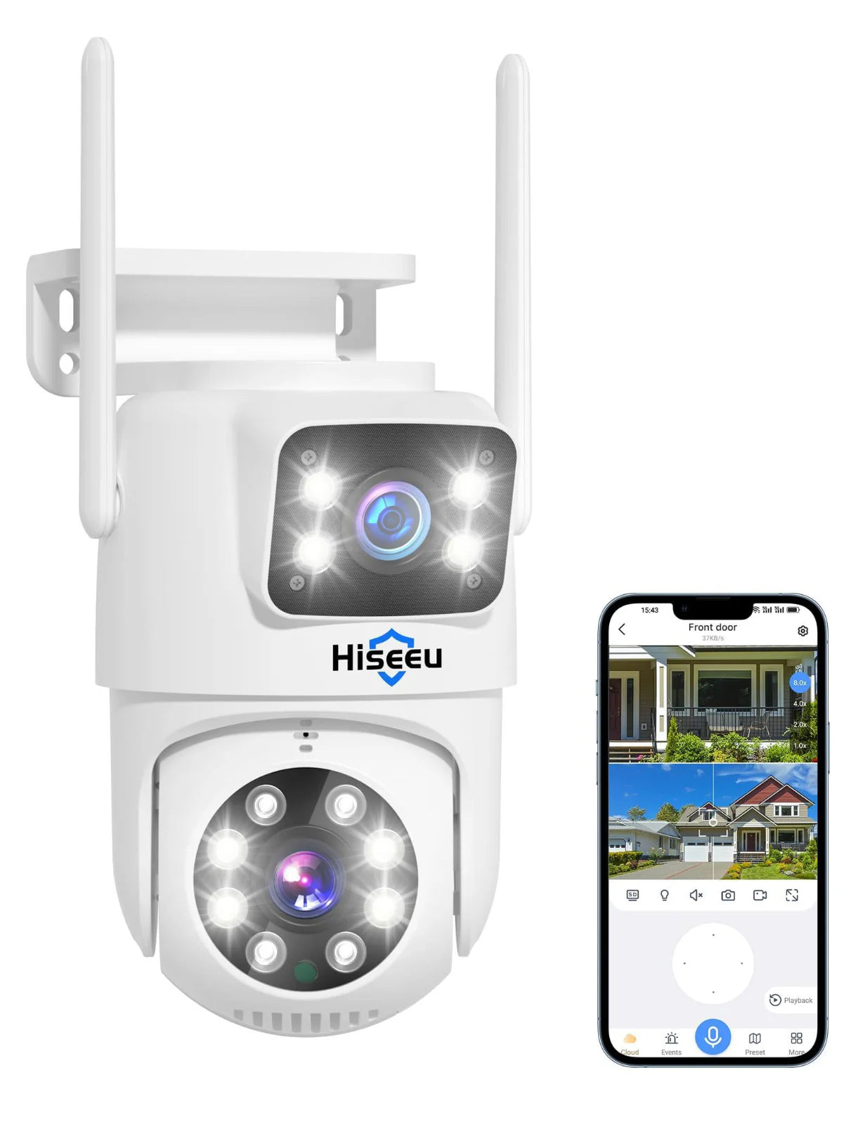 Cámara de seguridad dual 4MP Hiseeu WS03 – Doble lente, máxima cobertura
