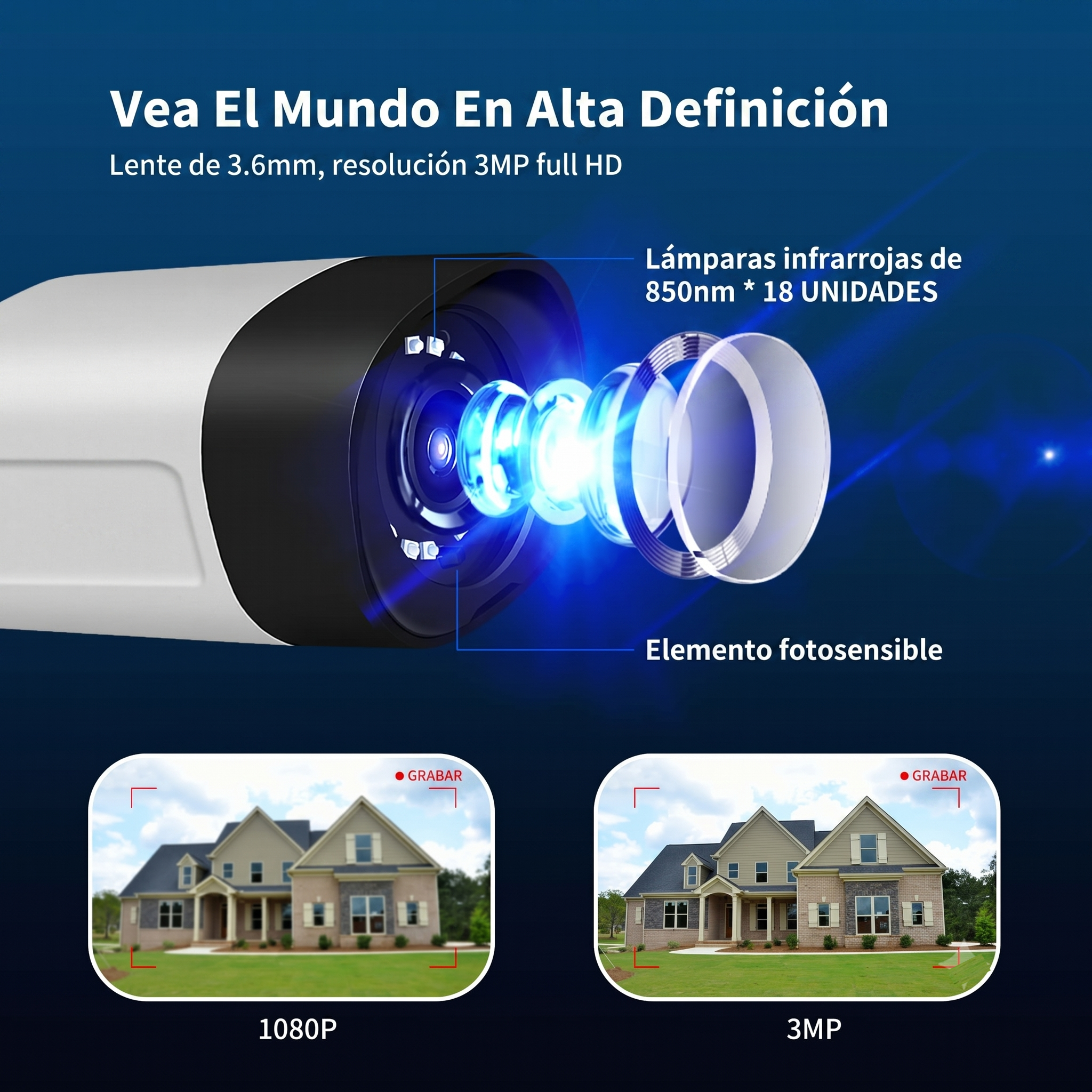 Cámara de seguridad exterior 5MP — Vigila tu casa en color, de día y de noche