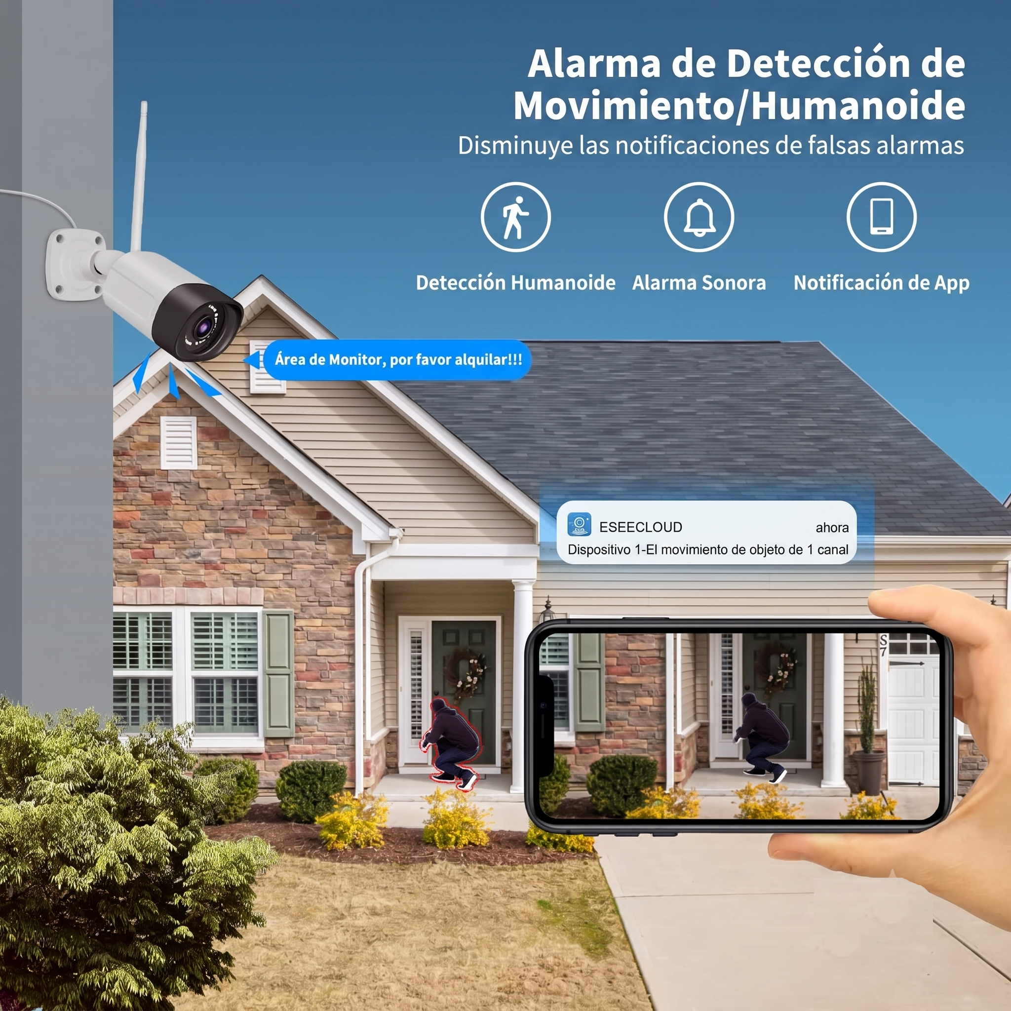 Cámara de seguridad exterior 5MP — Vigila tu casa en color, de día y de noche