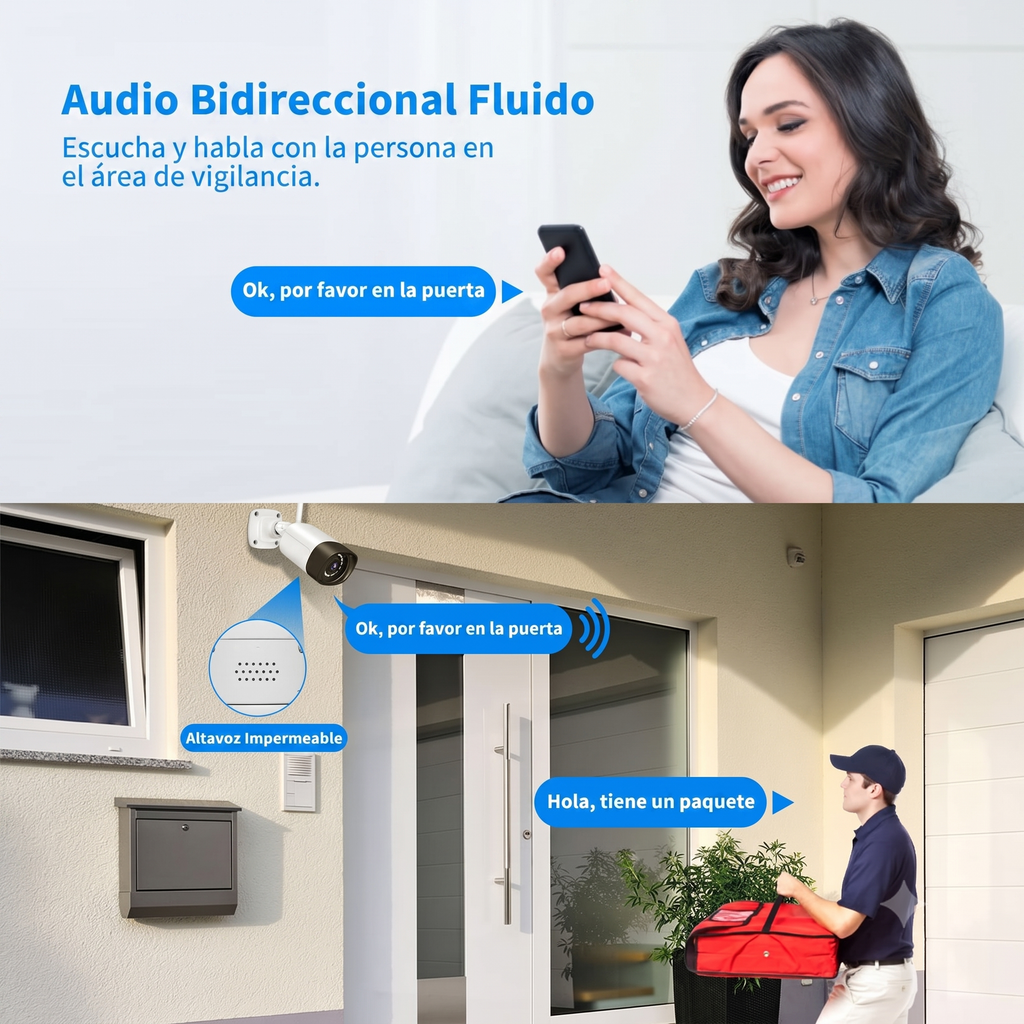 Cámara de seguridad exterior 5MP — Vigila tu casa en color, de día y de noche