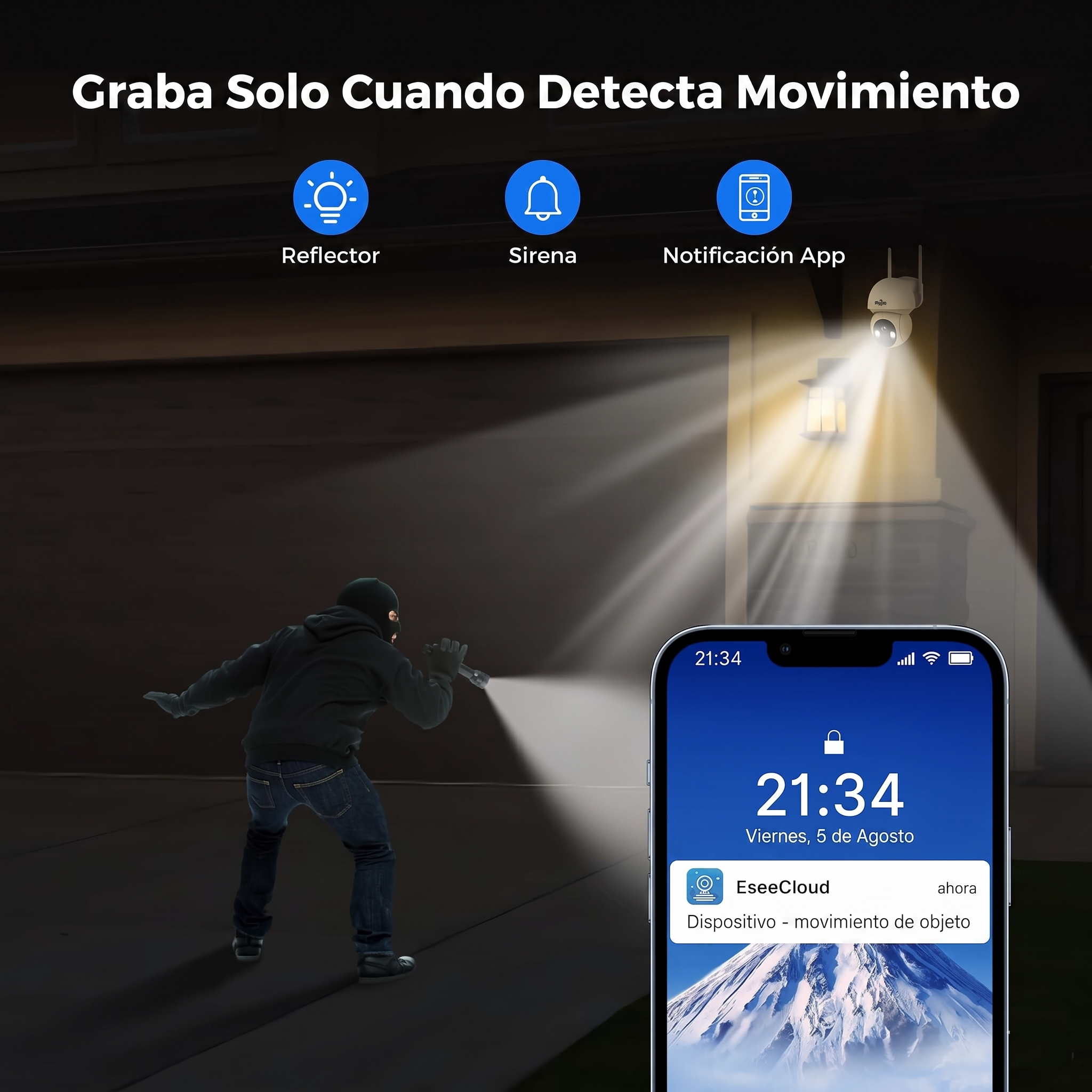 Cámara de seguridad solar - Vigilancia 24 horas sin cables ni facturas de luz