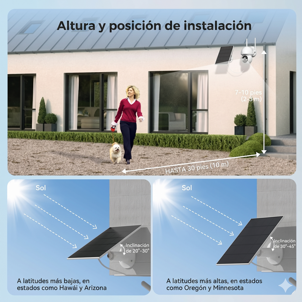 Cámara de seguridad solar - Vigilancia 24 horas sin cables ni facturas de luz