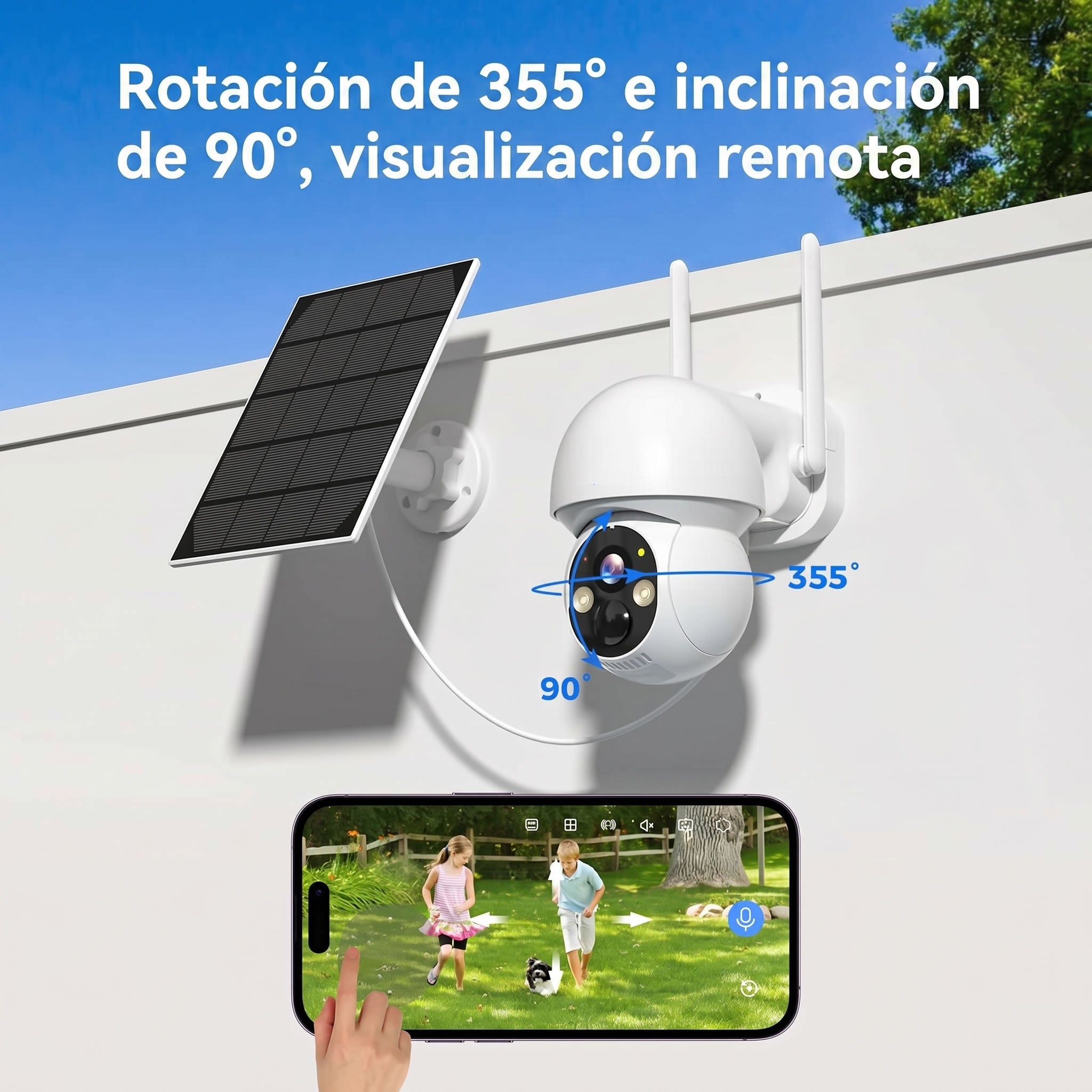 Cámara de seguridad solar - Vigilancia 24 horas sin cables ni facturas de luz
