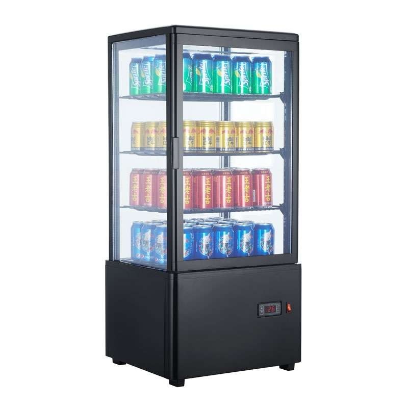 Expositor Refrigerado 4 Caras 78L Blanco o Negro de 447x400x969h mm