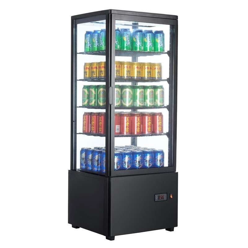 Expositor Refrigerado 4 Caras 98L Blanco o Negro de 447x400x1199h