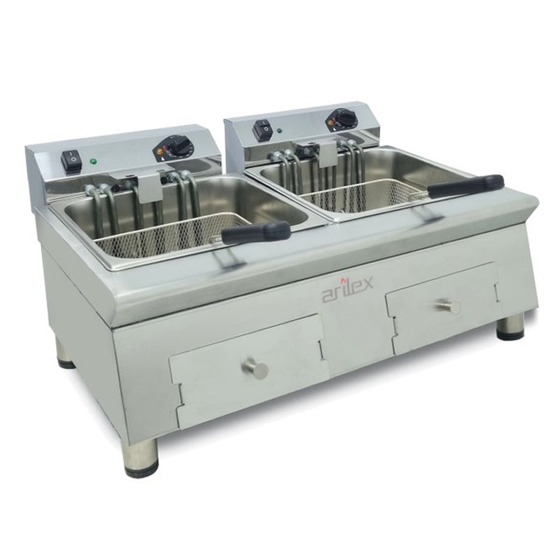 Freidora eléctrica 12+12L 4,5+4,5 kw monofásica