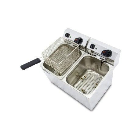 Freidora eléctrica evolution capacidad 10+10L, potencia 3,5+3,5 kw monofásica con contactor