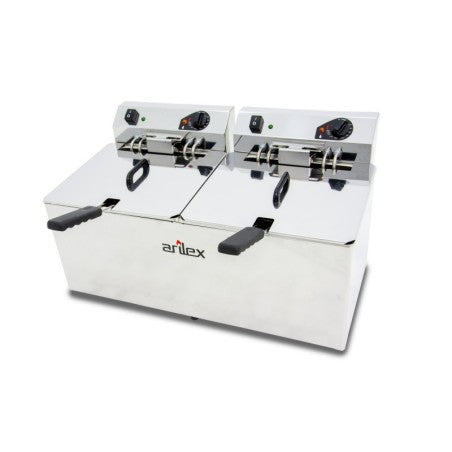 Freidora eléctrica evolution capacidad 12+12L, potencia 7,5+7,5 kw trifásica con contactor