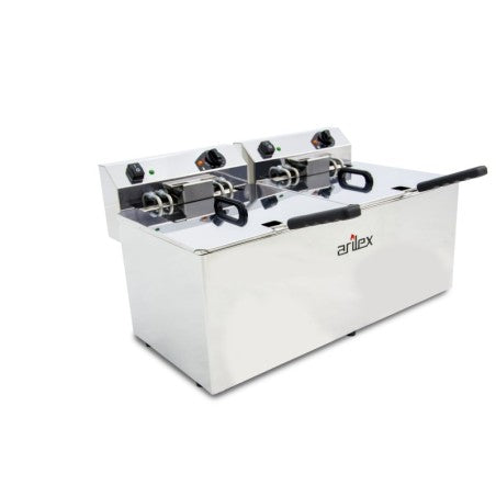 Freidora eléctrica evolution capacidad 12+12L, potencia 7,5+7,5 kw trifásica con contactor
