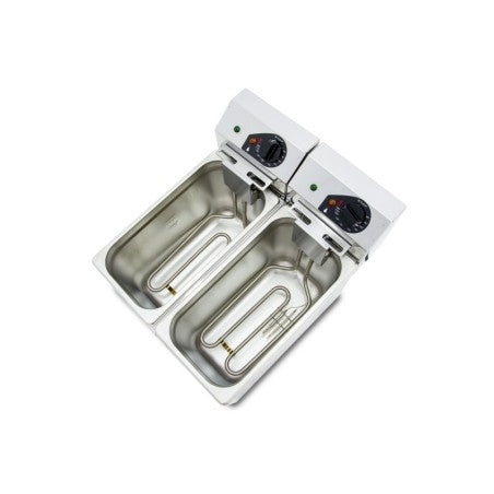 Freidora eléctrica Evolution sin grifo capacidad 5+5 litros-potencia 3+3 kw monofásica
