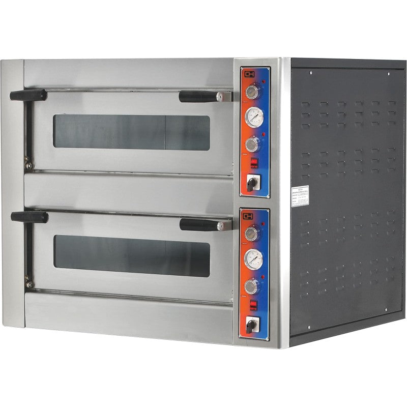 Horno Eléctrico de Pizza EMP4: Doble Cámara para 8 Pizzas (25 cm)
