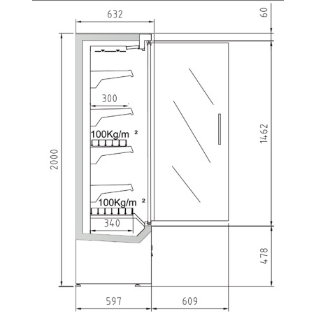 Mural Refrigerada MRAPCH-130 Línea CÓRDOBA: Eficiencia y Diseño en Negro