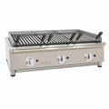 Parrilla vasca a gas profesional 130 cm con piedra volcánica