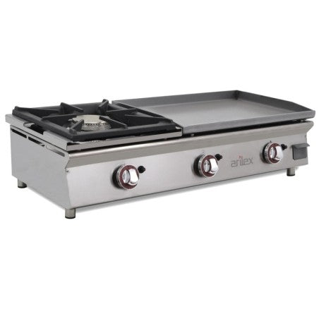 Plancha a gas 60 cm en acero laminado 6 mm y fogón 6 Kw ARILEX 100 PGLFN
