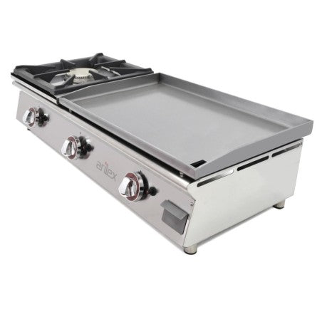 Plancha a gas 60 cm en acero laminado 6 mm y fogón 6 Kw ARILEX 100 PGLFN