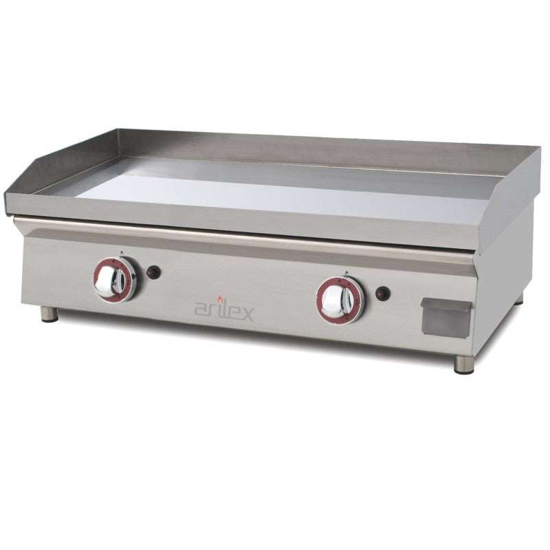 Plancha a gas 80 cm ARILEX en acero 15 mm con baño cromo duro 80 PGNC