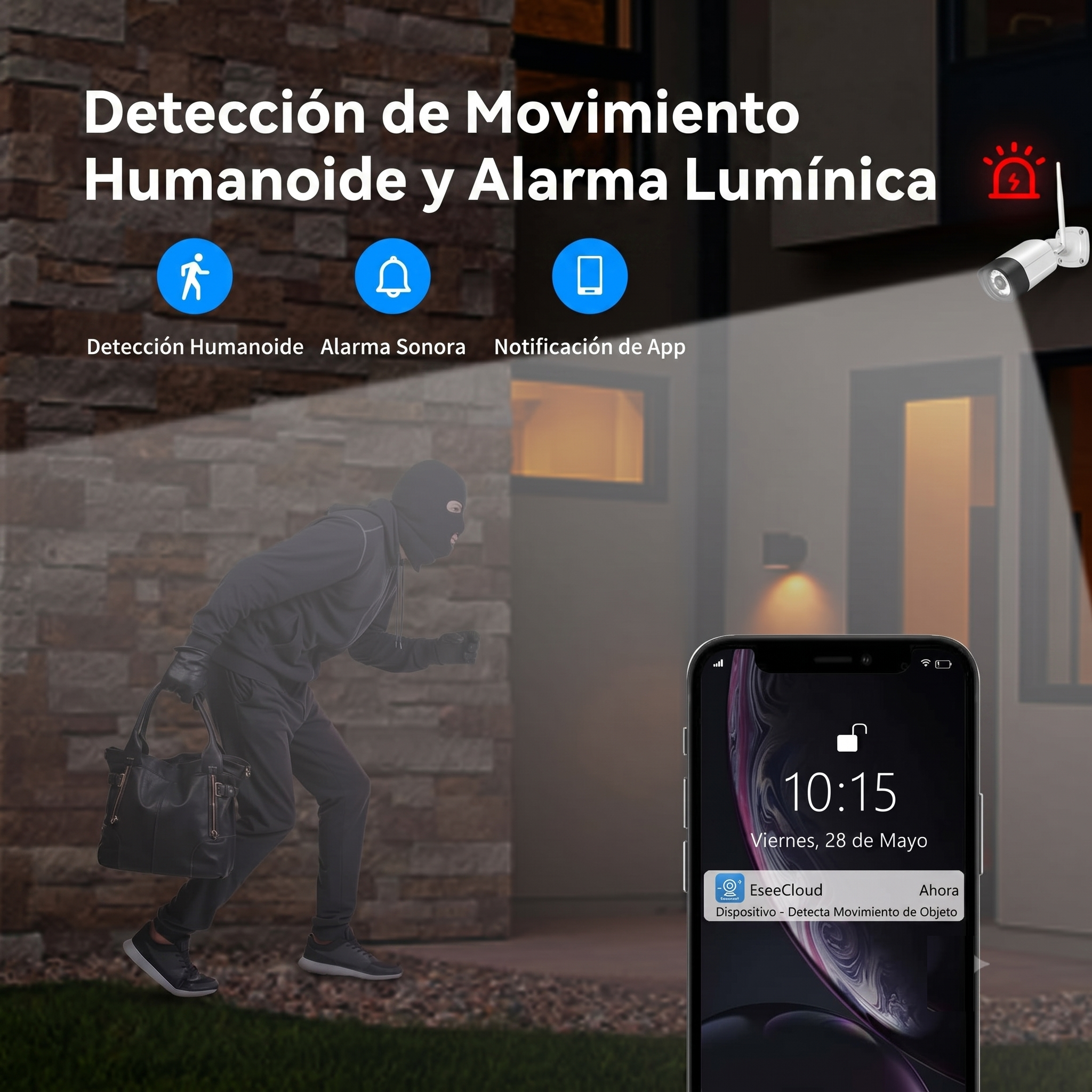 Sistema de videovigilancia WiFi para comercios - 8 cámaras 5MP, cobertura total y sin cuotas