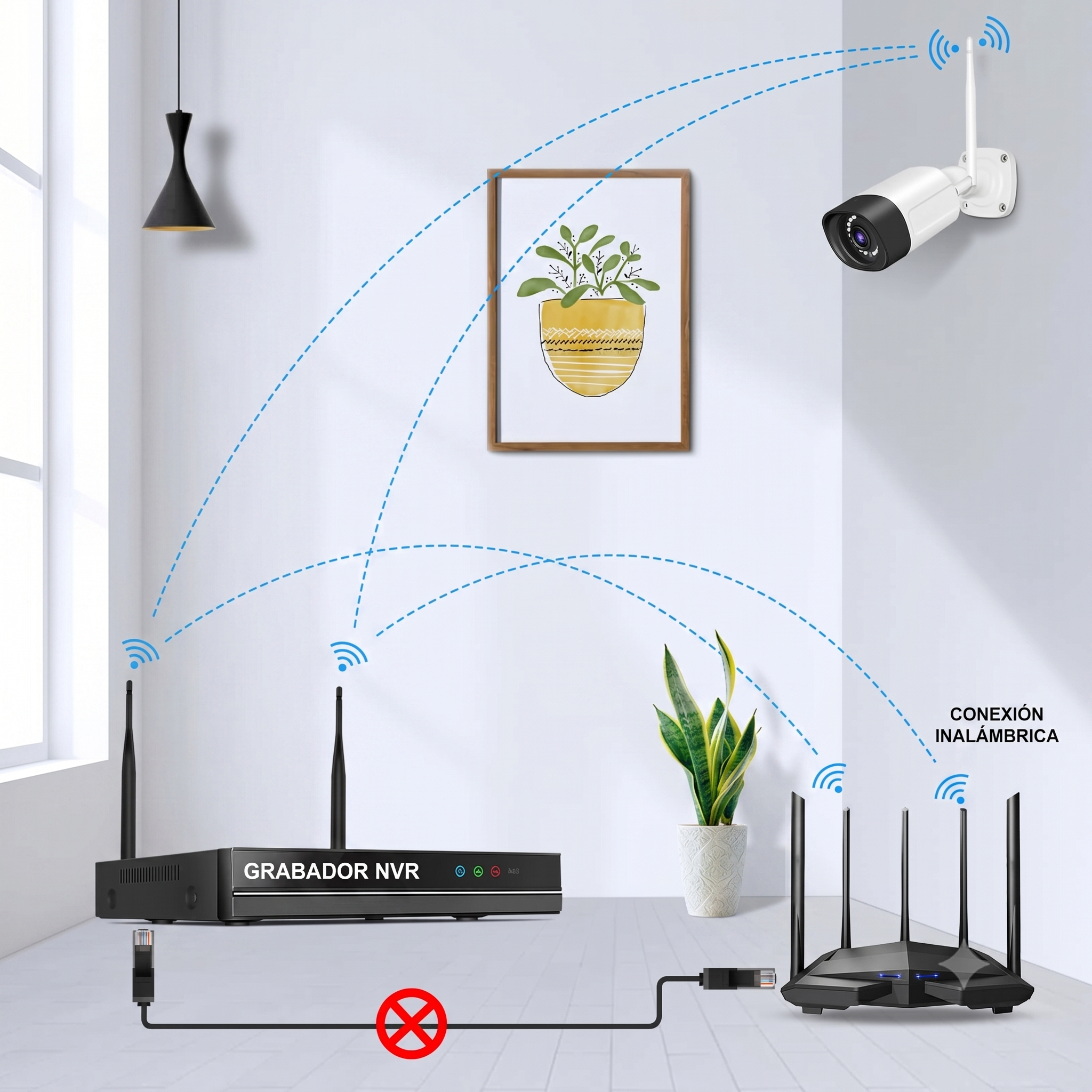 Sistema de videovigilancia WiFi para comercios - 8 cámaras 5MP, cobertura total y sin cuotas