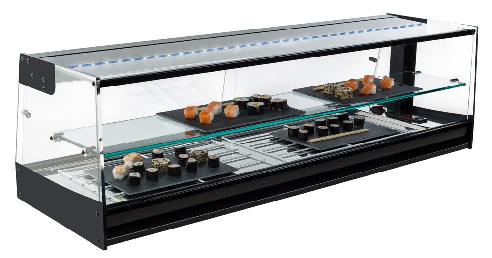 Vitrina refrigerada para SUSHI de placa fría con estante