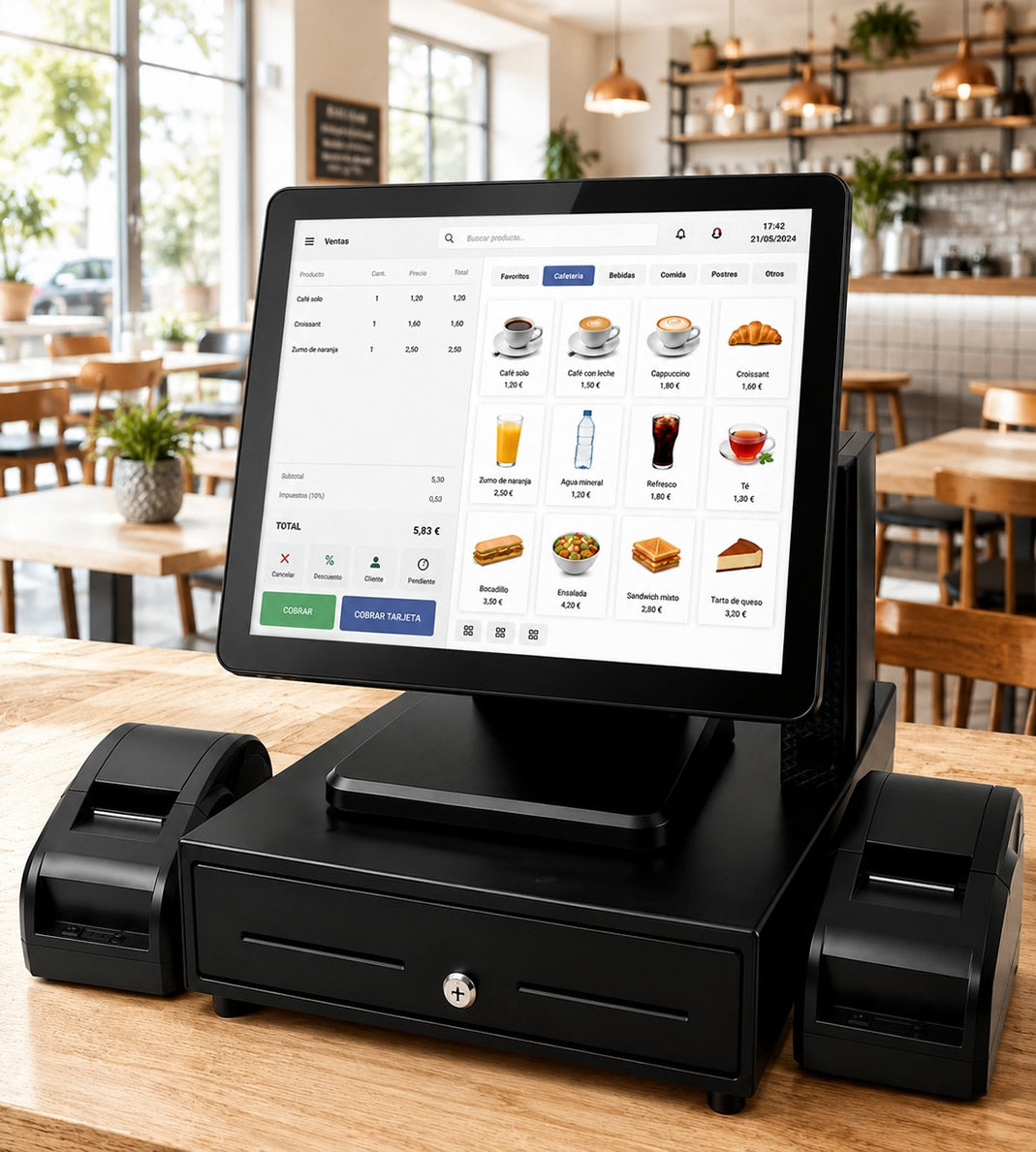 TPV profesional con impresora de cocina para restaurantes y bares