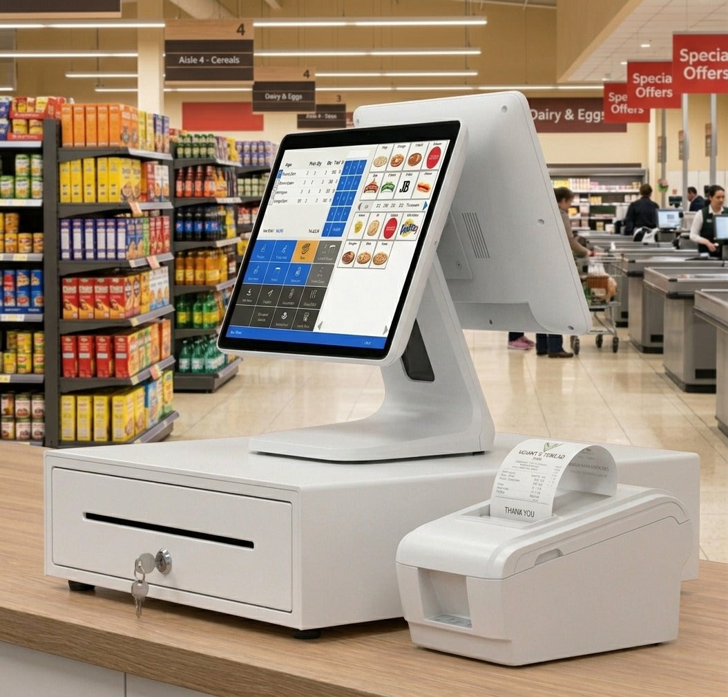 TPV profesional de doble pantalla táctil para comercios y hostelería