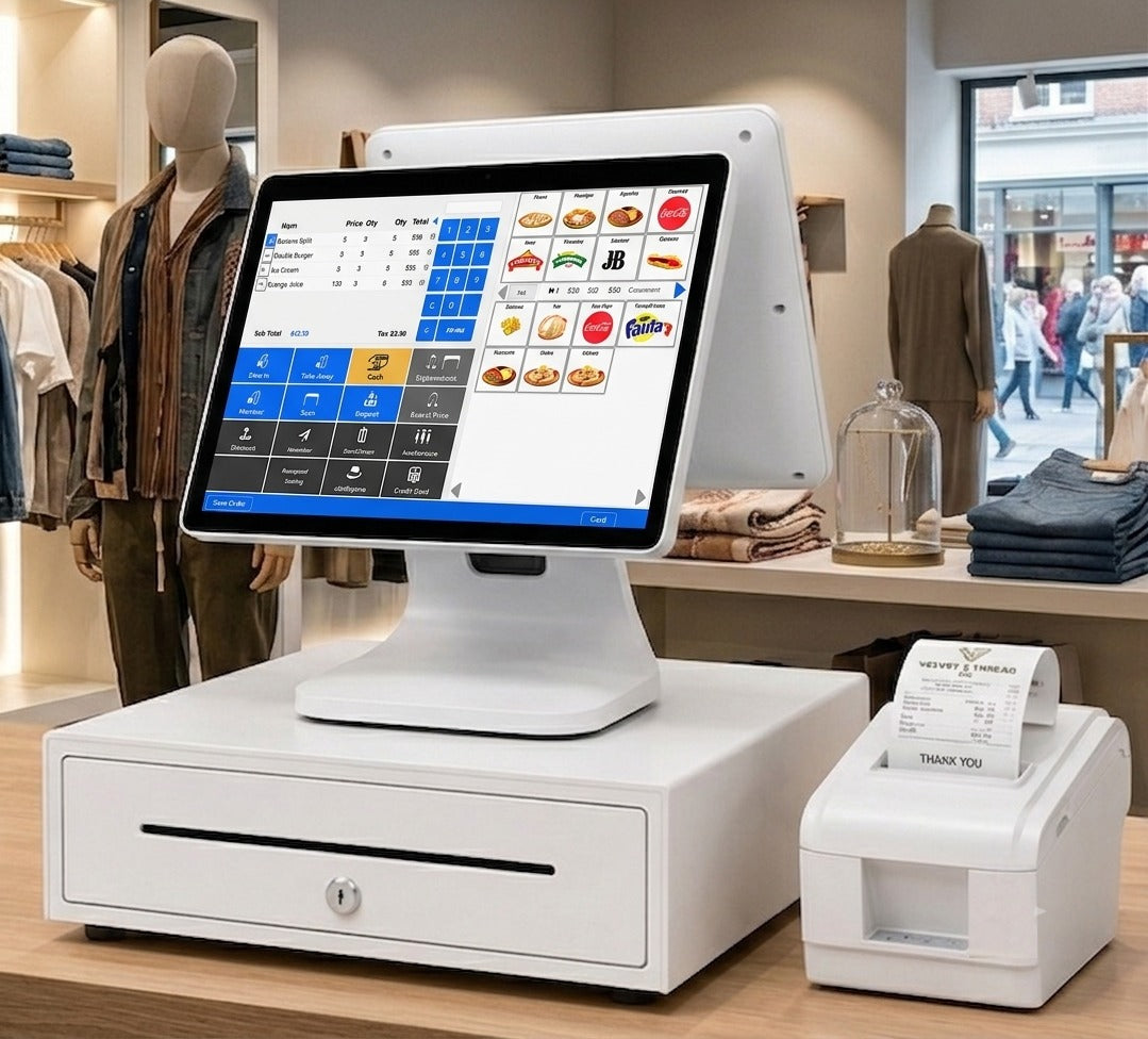 TPV profesional de doble pantalla táctil para comercios y hostelería