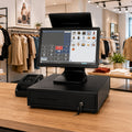TPV profesional de doble pantalla táctil color negro para comercios y hostelería