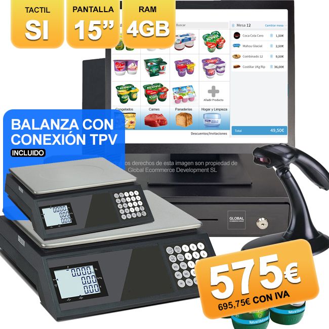 TPV Alimentación TACTIL + Balanza TPV