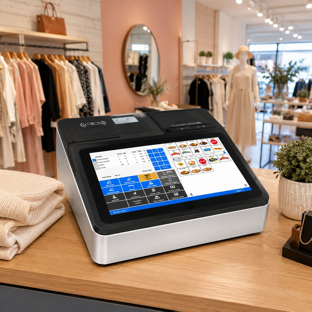 TPV táctil todo en uno 11,6” con impresora - compacto y fácil de transportar