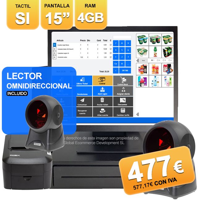 TPV Alimentación TACTIL + Léctor ECO Omnidir.