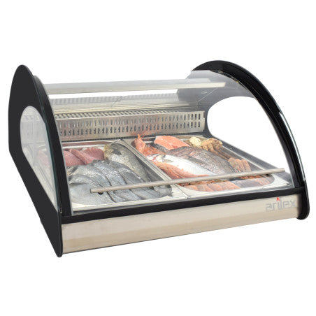 Vitrina Refrigerada Expositora 2 Bandejas GN1/1 Especial Pescados y Mariscos