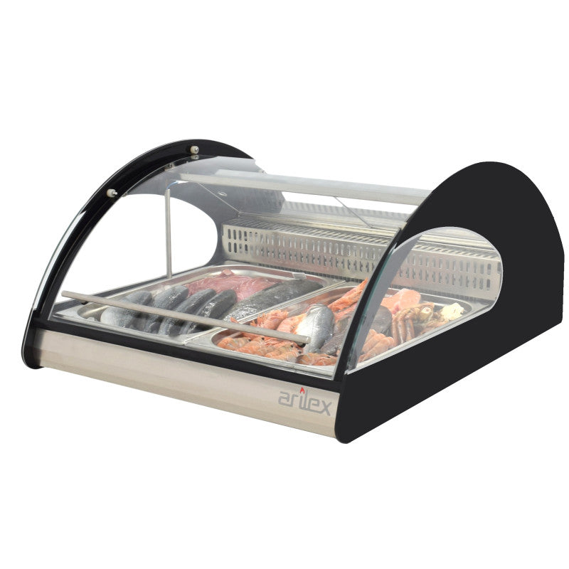 Vitrina Refrigerada Expositora 2 Bandejas GN1/1 Especial Pescados y Mariscos