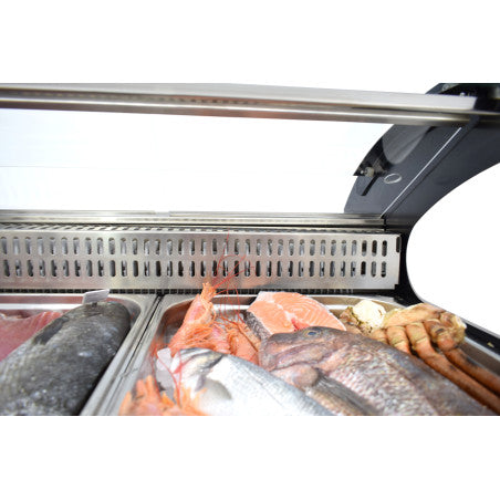 Vitrina Expositora para Pescado y Marisco | 3 Bandejas GN 1/1