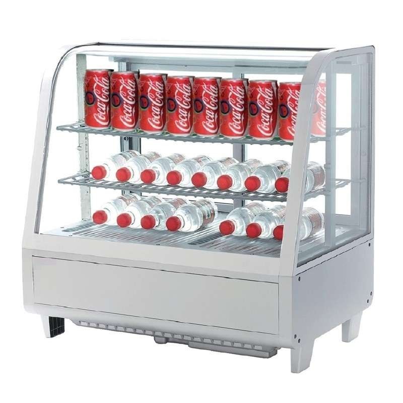 Vitrina Refrigerada Sobremesa 100L Blanco o Negro de 682x450x675h
