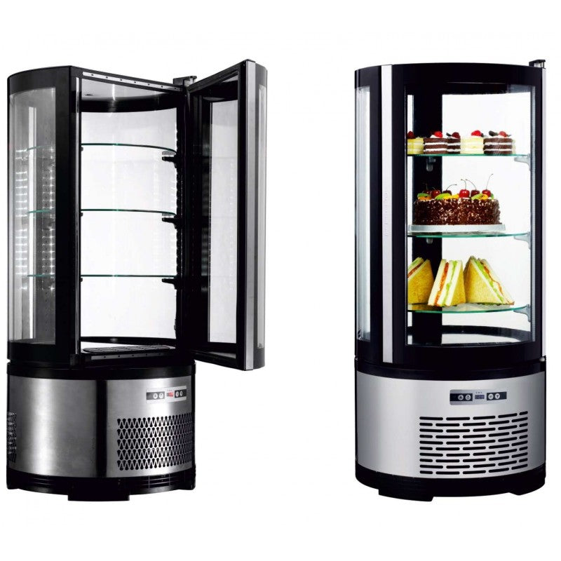 Vitrina refrigerada redonda 105L 3 estantes de vidrio 480X480X1030h mm Pekín