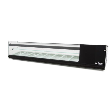 Vitrina Refrigerada de Tapas Negra | 8 Bandejas GN 1/3 (3 Pisos)