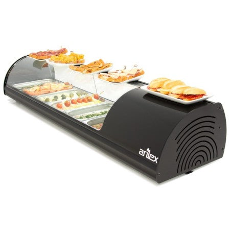 Vitrina Refrigerada de Tapas ARILEX Negra | 6 Bandejas GN 1/3