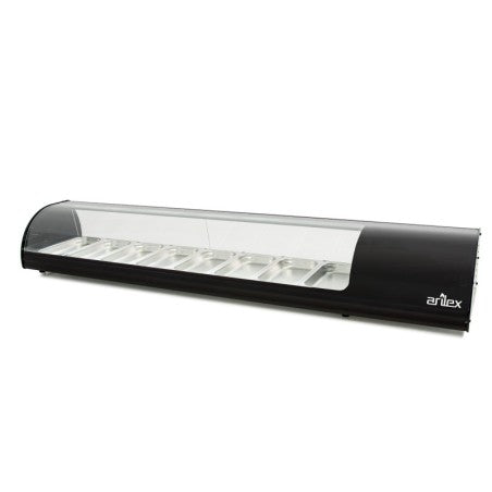 Vitrina Refrigerada de Tapas ARILEX | Placa Lisa Negra (Capacidad 8 GN 1/3)