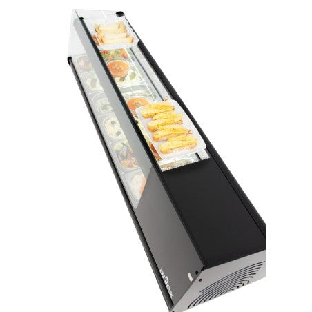 Vitrina Refrigerada de Tapas | Placa Lisa Negra (6 Bandejas GN 1/3)