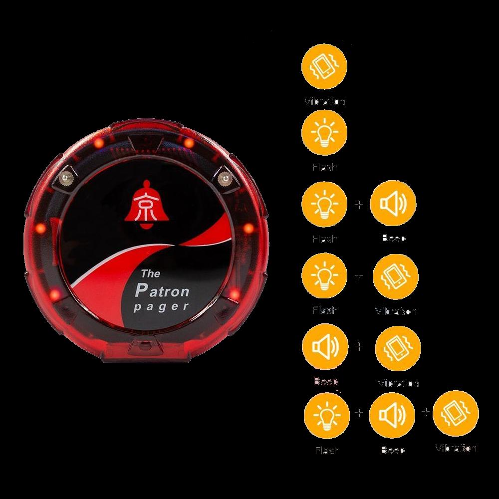 Avisadores inalámbricos para hostelería con vibración, sonido y luz – Sistema ampliable profesional