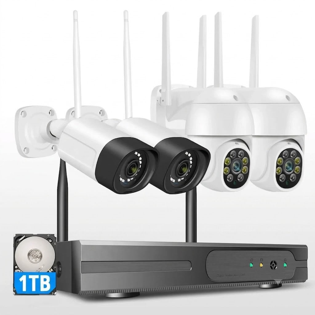 Sistema de cámaras de seguridad 5MP para supermercados — Combinación inteligente de cámaras para una cobertura más eficiente