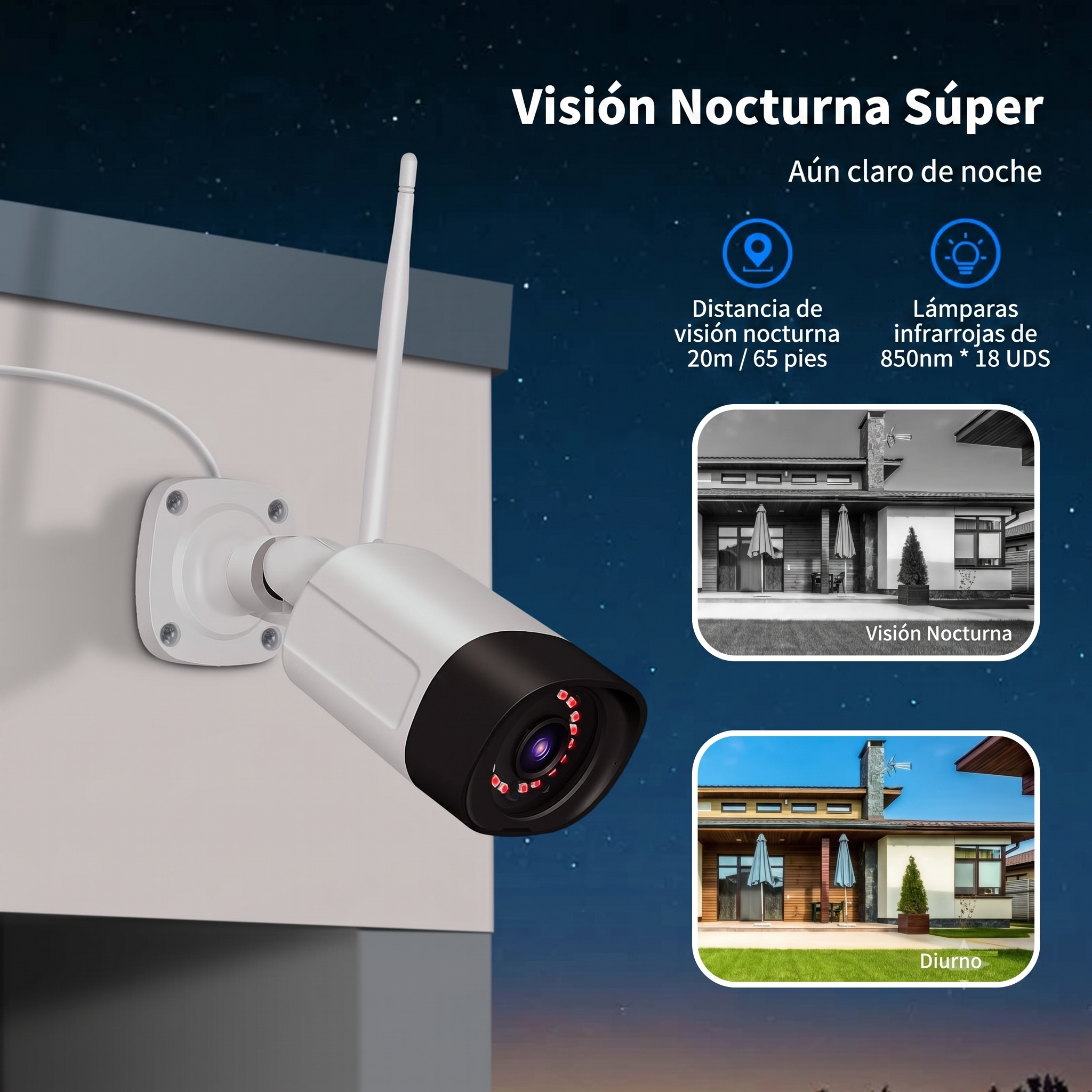 Cámara de seguridad exterior 5MP — Vigila tu casa en color, de día y de noche