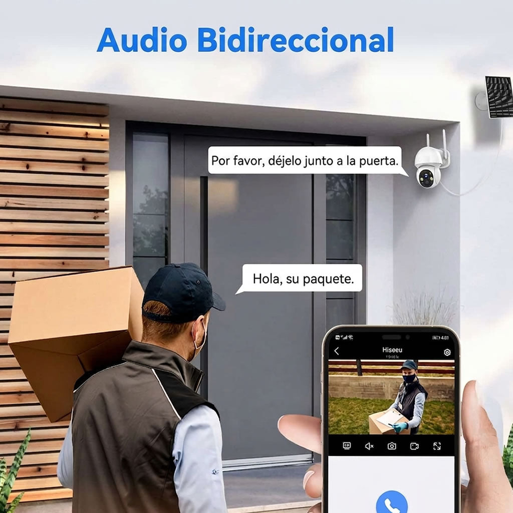 Cámara de seguridad solar - Vigilancia 24 horas sin cables ni facturas de luz